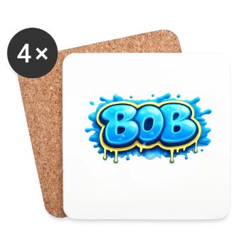 BOB GRAFFITI NAME FOR PERFECT GIFT PRINTABLE  - Dessous de verre (lot de 4) - blanc - Devant