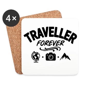 Voyageur pour toujours - Dessous de verre (lot de 4) - blanc - Devant