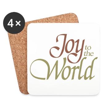 Lettering "Joy to the World" - Coasters (set of 4) - white - Front