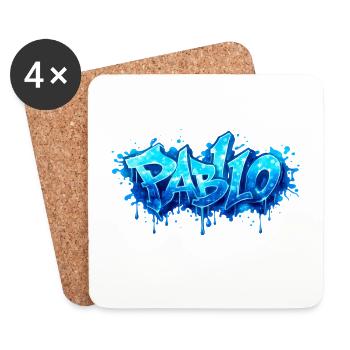 PABLO GRAFFITI NAME FÜR PERFEKTES GESCHENK DRUCKBAR - Untersetzer (4er-Set) - Weiß - Vorne