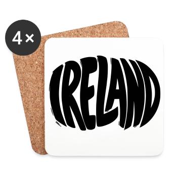 Ireland - Ireland Lettering - Coasters (set of 4) - white - Front