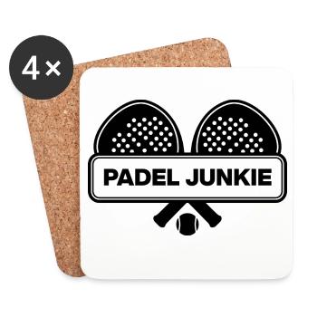 Padel Junkie, Racket Süchtiger! Smash it - Untersetzer (4er-Set) - Weiß - Vorne