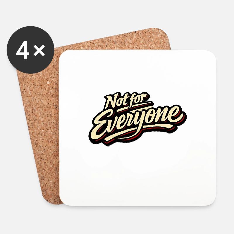 Not for Everyone Retro Script Tee - Untersetzer (4er-Set) - Weiß