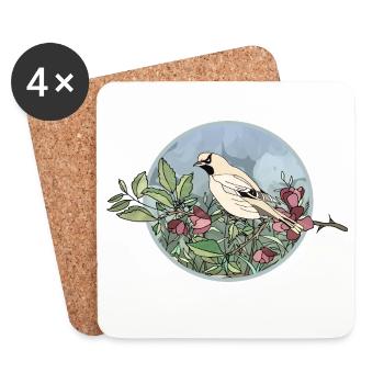 Bunter Vogel - Untersetzer (4er-Set) - Weiß - Vorne
