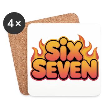 Six Seven 67 - Mèmes Drôles de la Gen Alpha - Dessous de verre (lot de 4) - blanc - Devant