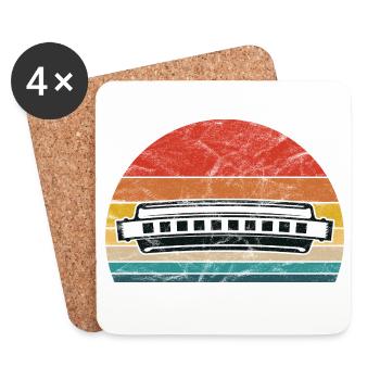 Harmonica Retro Vintage - Coasters (set of 4) - white - Front
