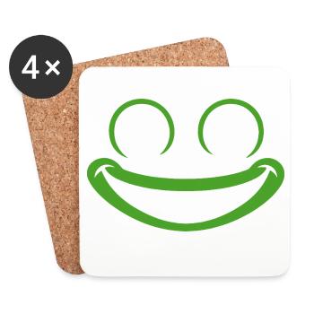 Frog | Big Face Costume Carnival Disguise - Coasters (set of 4) - white - Front