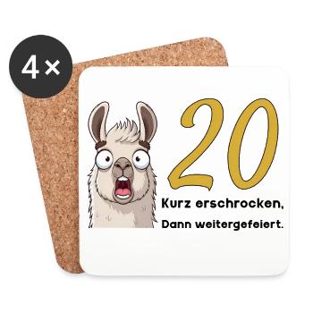 20 Geburtstag – Kurz erschrocken, dann gefeiert - Untersetzer (4er-Set) - Weiß - Vorne
