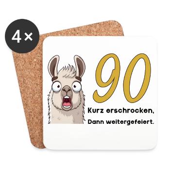 90th birthday – briefly frightened, then celebrated - Coasters (set of 4) - white - Front