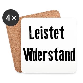 Leistet_wiederstand - Coasters (set of 4) - white - Front