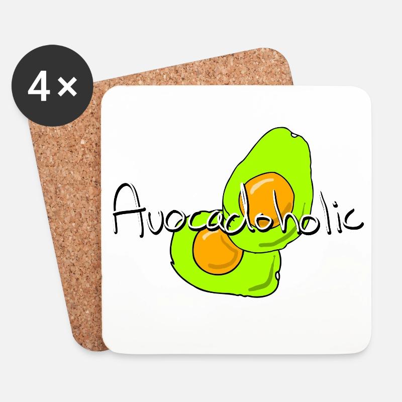 Avocadoholic - Untersetzer (4er-Set) - Weiß