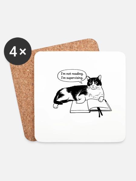 I'm not reading - Coasters (set of 4) - white