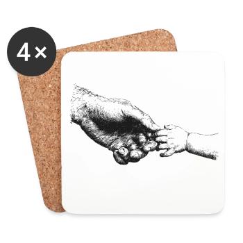 Father and child - Coasters (set of 4) - white - Front