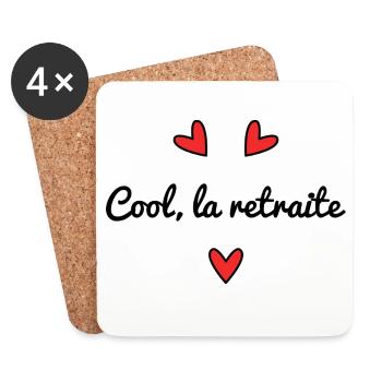COOL RETIREMENT - Coasters (set of 4) - white - Front