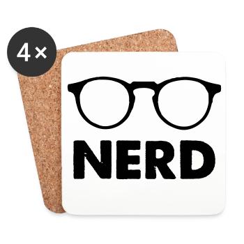Brille Nerd - Untersetzer (4er-Set) - Weiß - Vorne
