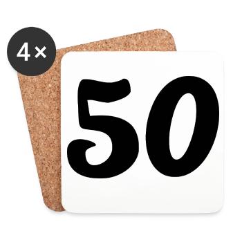 50. 50 YEARS. 50th ANNIVERSARY. 50 YEARS ANNIVERSARY. - Coasters (set of 4) - white - Front