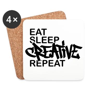 Journée du Graffiti Devise Créative - Dessous de verre (lot de 4) - blanc - Devant