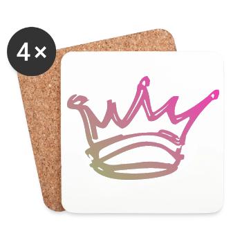 Gradient Kronen-Skizze - Untersetzer (4er-Set) - Weiß - Vorne