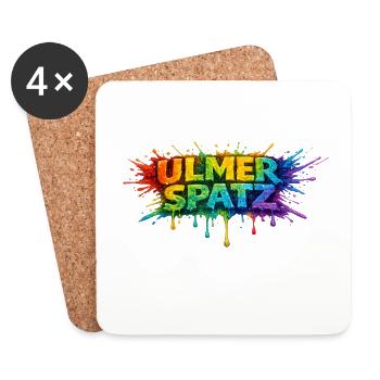 UlmerSpatz Regenbogen - Untersetzer (4er-Set) - Weiß - Vorne