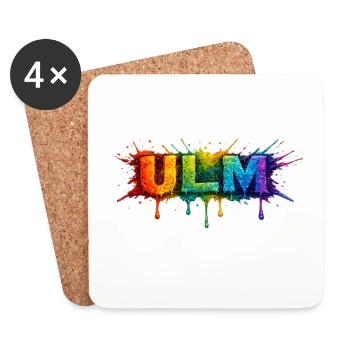 Rainbow Colors ULM Lettering - Coasters (set of 4) - white - Front