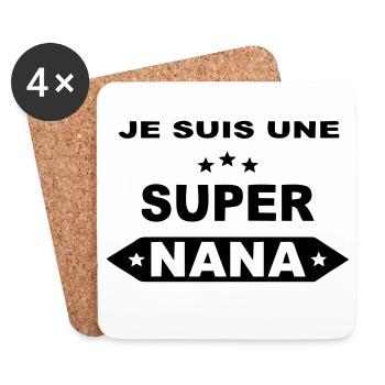 Je suis une super nana - Dessous de verre (lot de 4) - blanc - Devant