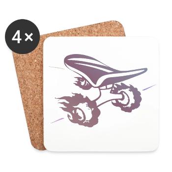 Gradient skateboard Silhouette Ride - Untersetzer (4er-Set) - Weiß - Vorne