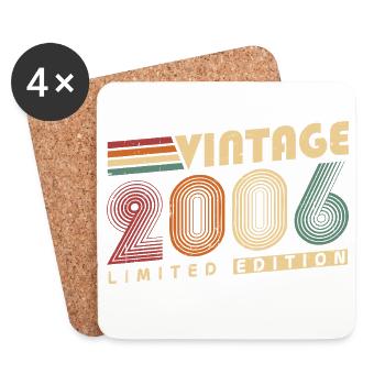 Vintage 2006 Jahrgang Geburtstagsgeschenk - Untersetzer (4er-Set) - Weiß - Vorne