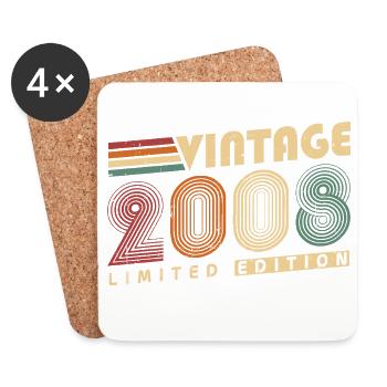 Vintage 2008 Vintage Birthday Gift - Coasters (set of 4) - white - Front