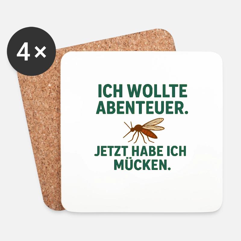 Abenteuer vs Mücken - Untersetzer (4er-Set) - Weiß