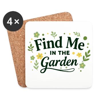 Trouve-moi dans le jardin pour les amoureux de la nature - Dessous de verre (lot de 4) - blanc - Devant