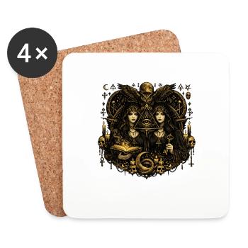 Occult Twins of Knowledge - Coasters (set of 4) - white - Front