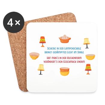 Scheiße in der Kuchenform... - Untersetzer (4er-Set) - Weiß - Vorne