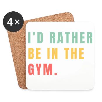 Ich wäre lieber im Fitnessstudio - Untersetzer (4er-Set) - Weiß - Vorne