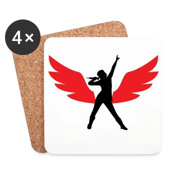 Top meilleure chanteuse stylée  - Dessous de verre (lot de 4) - blanc - Devant