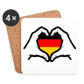 Symboles de l’Allemagne d’amour - Dessous de verre (lot de 4) - blanc - Devant