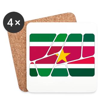 Flag of Suriname - Coasters (set of 4) - white - Front