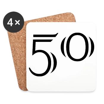 50. 50 JAHRE. 50-JÄHRIGES JUBILÄUM. 50-JÄHRIGES JUBILÄUM. - Untersetzer (4er-Set) - Weiß - Vorne