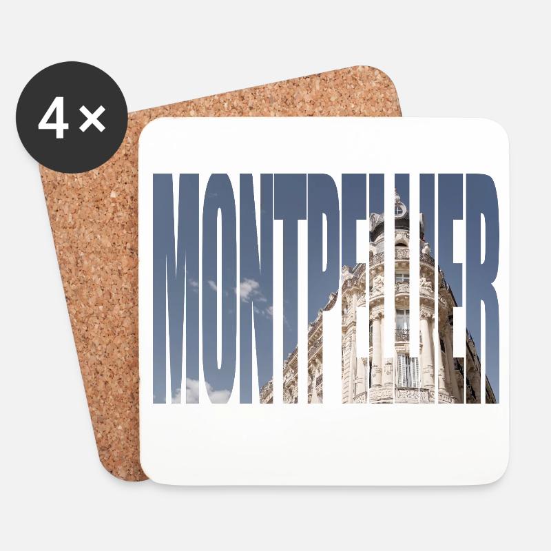 Montpellier Stadt-Tippfehler - Untersetzer (4er-Set) - Weiß