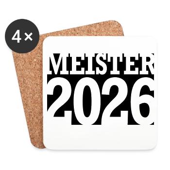 Meister 2026 Meisterschaft - Untersetzer (4er-Set) - Weiß - Vorne