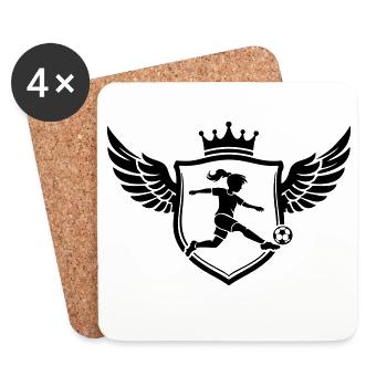 Blason des footballeurs Soccer Girls - Dessous de verre (lot de 4) - blanc - Devant