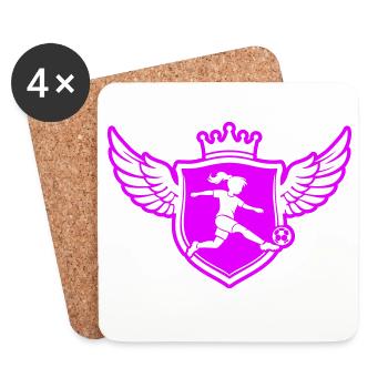 Footballer Coat of Arms Soccer Girls - Coasters (set of 4) - white - Front