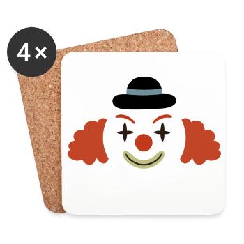 Cheerful Clown Face Retro Art - Coasters (set of 4) - white - Front