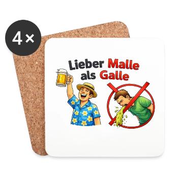 Lieber Malle als Galle - Mallorca  - Untersetzer (4er-Set) - Weiß - Vorne