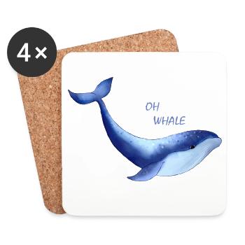 jolie baleine - Dessous de verre (lot de 4) - blanc - Devant
