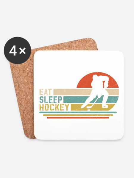 Eishockey Hockey  - Untersetzer (4er-Set) - Weiß
