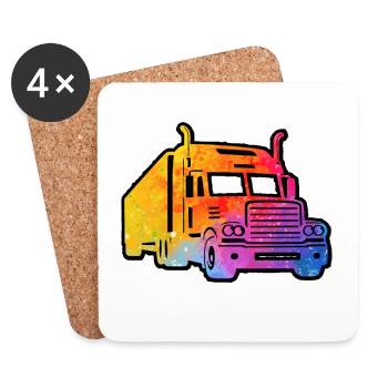 Colorful truck - Coasters (set of 4) - white - Front
