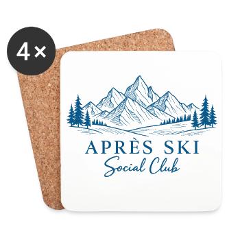 Après Ski Social Club Alps Winter Skiing - Coasters (set of 4) - white - Front