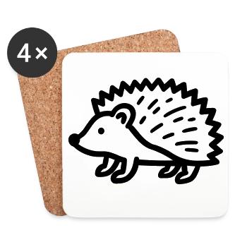 hedgehog - Coasters (set of 4) - white - Front