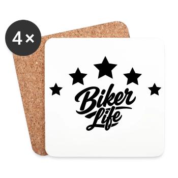 Vie de motard - Dessous de verre (lot de 4) - blanc - Devant