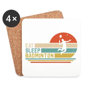 badminton - Untersetzer (4er-Set) - Weiß - Vorne